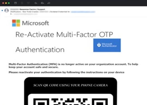 Phishing - Quishing email impersonating Microsoft 365