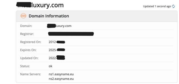 Legitimate domain information on Whois.com