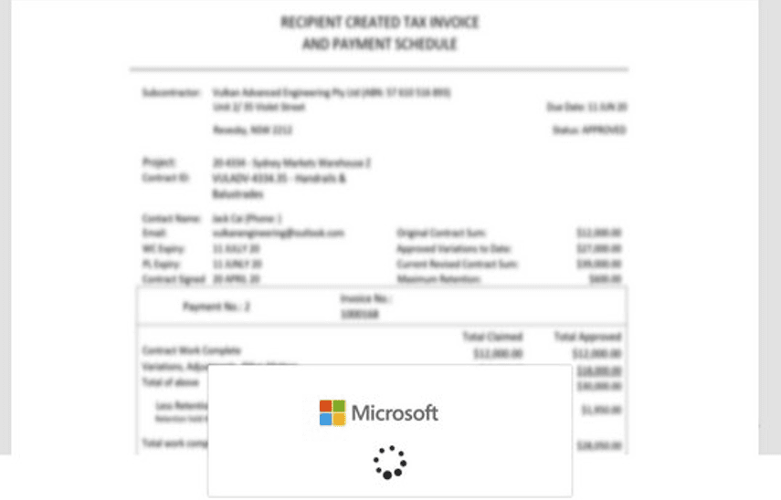 Cyberthreat analysis – Blurred invoice background