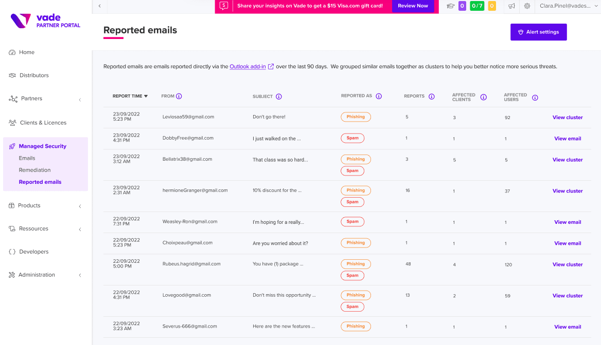 Reported Emails Dasboard-Partner Portal-EN-2